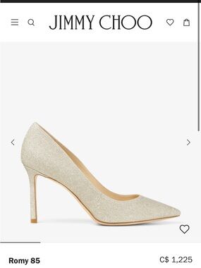 Jimmy Choo Romy 85 Glitter Pointed Toe Pumps Sz 39